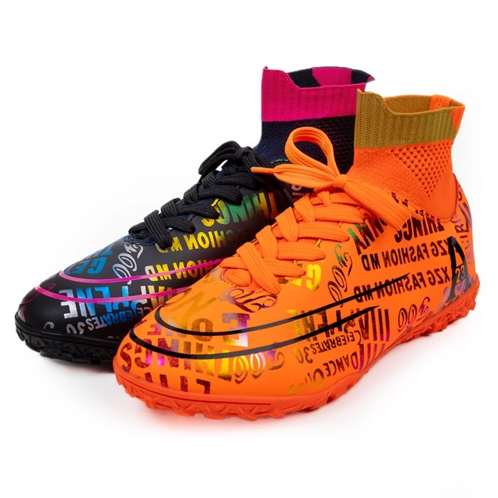 Бутсы футбольные KR-179 черный-оранжевый