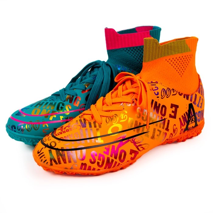 Бутсы футбольные KR-179 оранжевый-бирюзовый