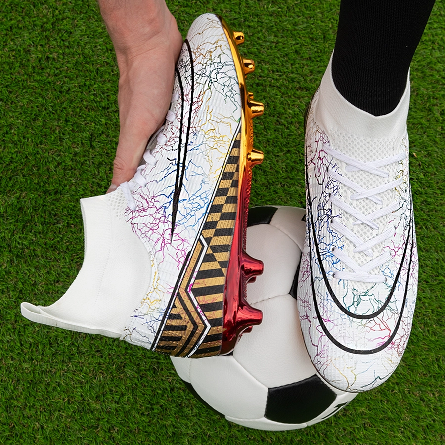 Бутсы футбольные KR-133 белый с золотом