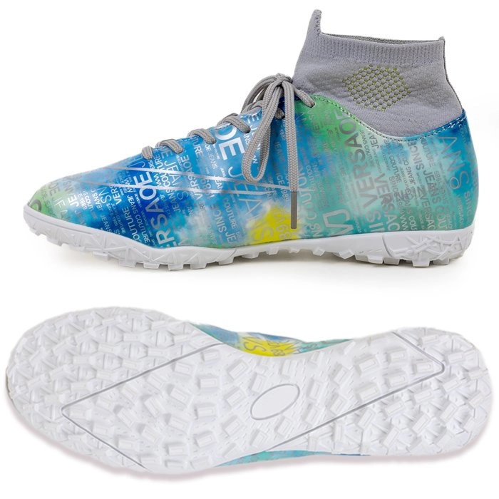 Бутсы футбольные KR-178 бело-голубой