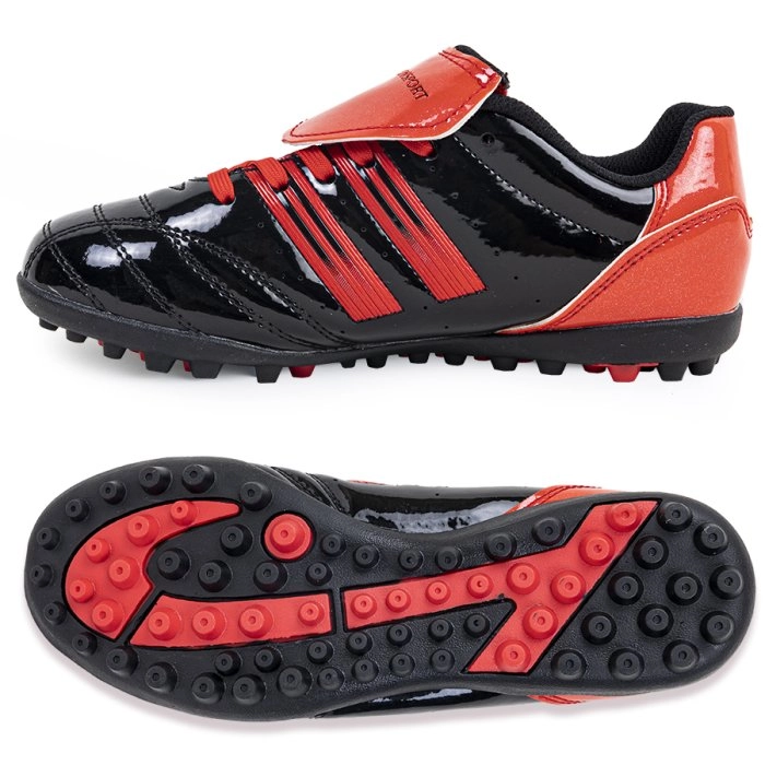 Бутсы футбольные KR-058 черно-красные