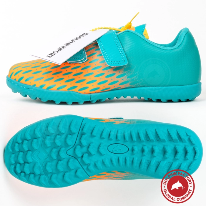 Бутсы футбольные KR-183 бирюзово-оранжевый