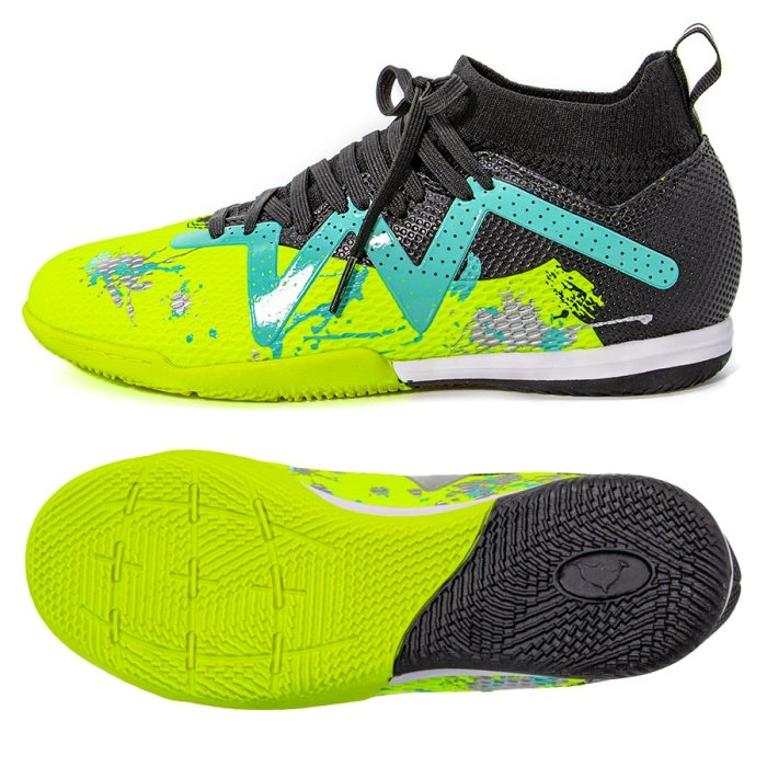 Бутсы футбольные KR-193/2 черно-салатовые