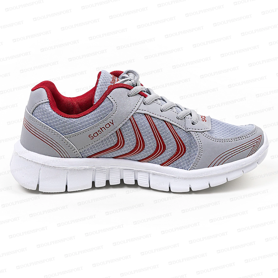 Кроссовки для бега KR-003/1 серо-красные
