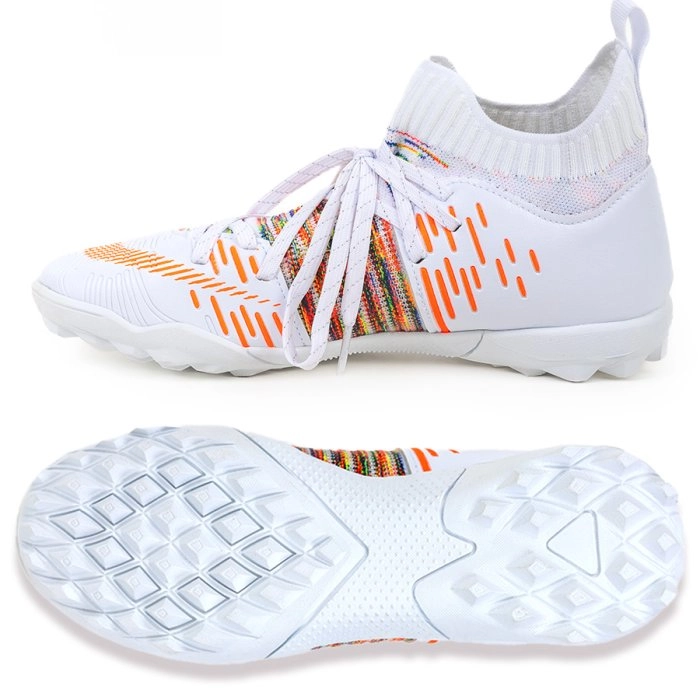 Бутсы футбольные KR-177 бело-оранжевый