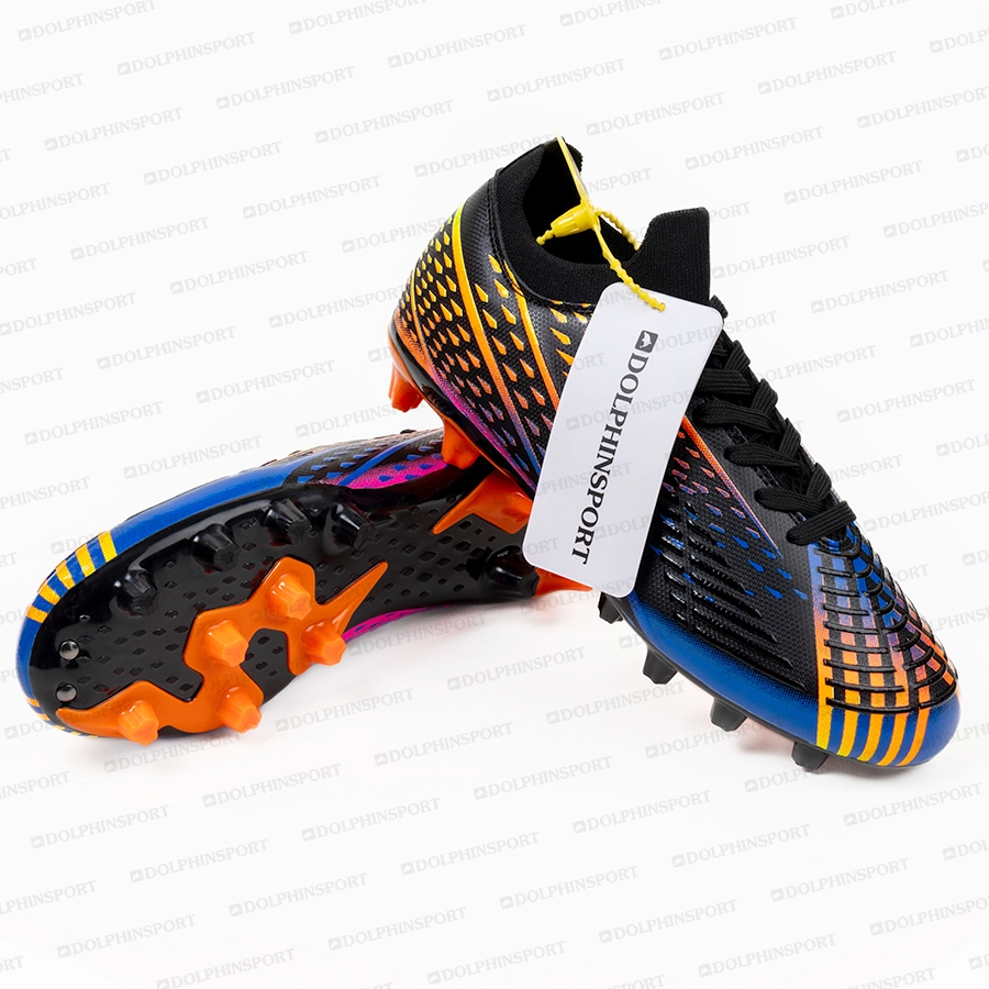 Бутсы футбольные KR-158 черно-оранжевый