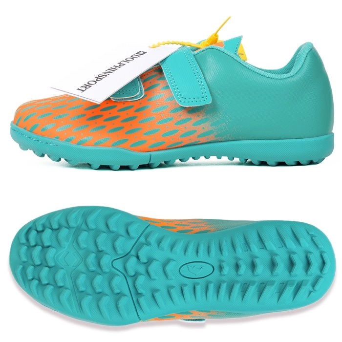 Бутсы футбольные KR-183 бирюзово-оранжевые