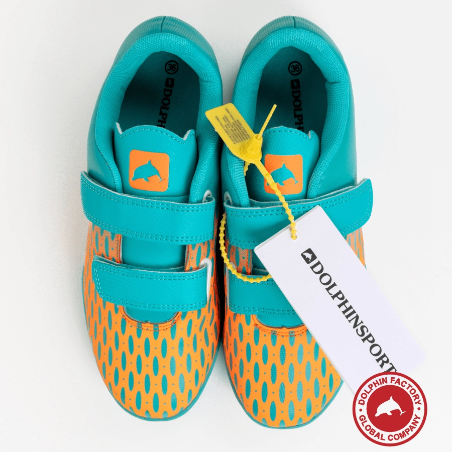 Бутсы футбольные KR-183 бирюзово-оранжевый