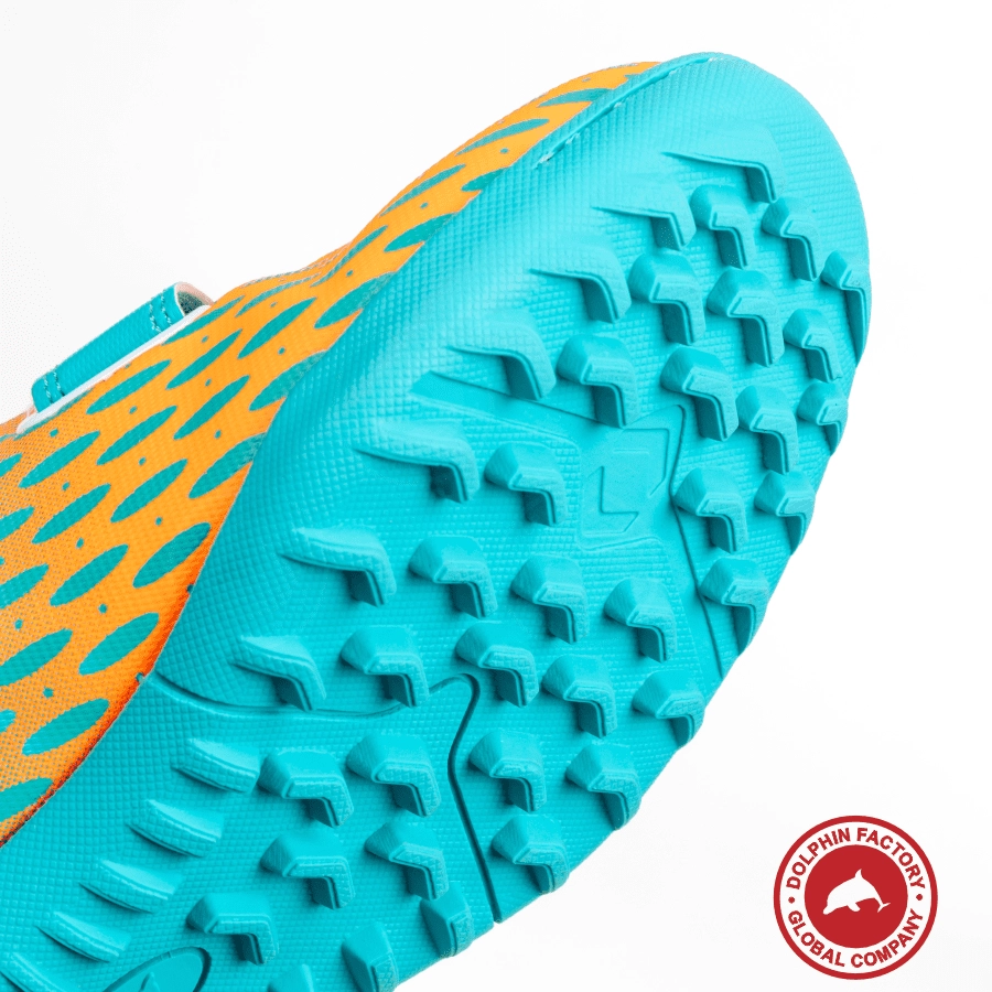 Бутсы футбольные KR-183 бирюзово-оранжевый