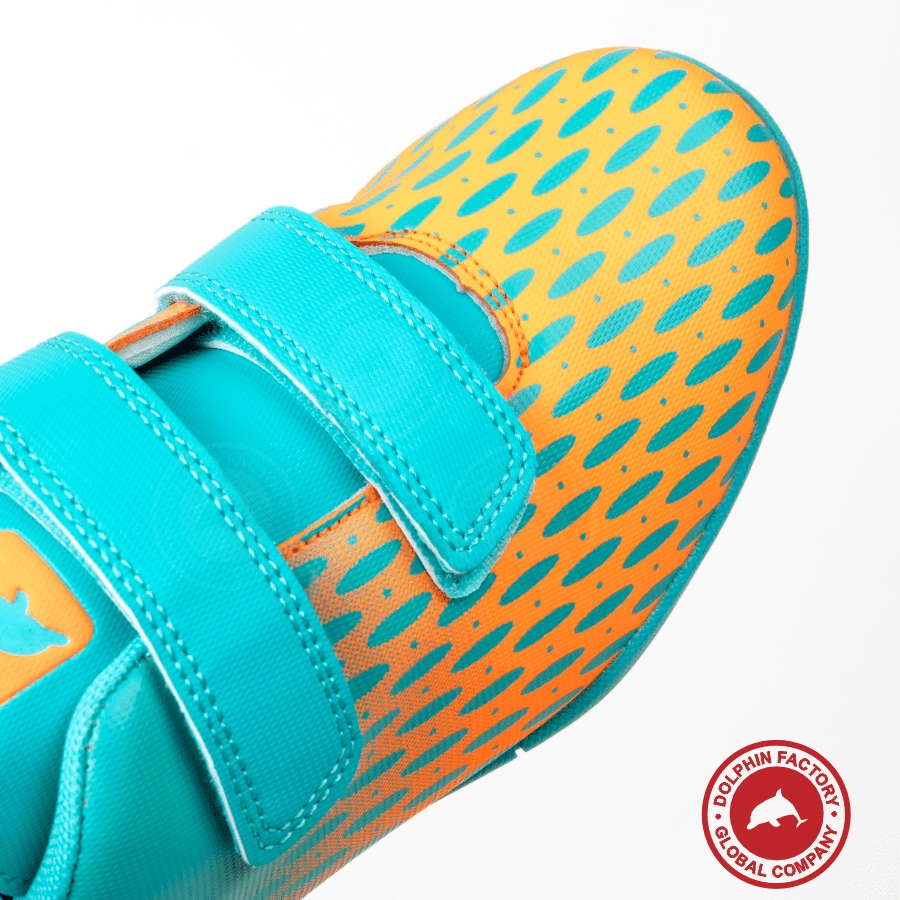 Бутсы футбольные KR-183 бирюзово-оранжевый