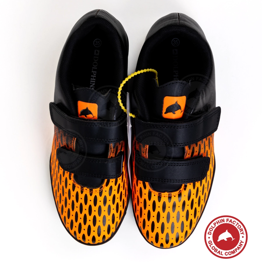 Бутсы футбольные KR-183 черно-оранжевый