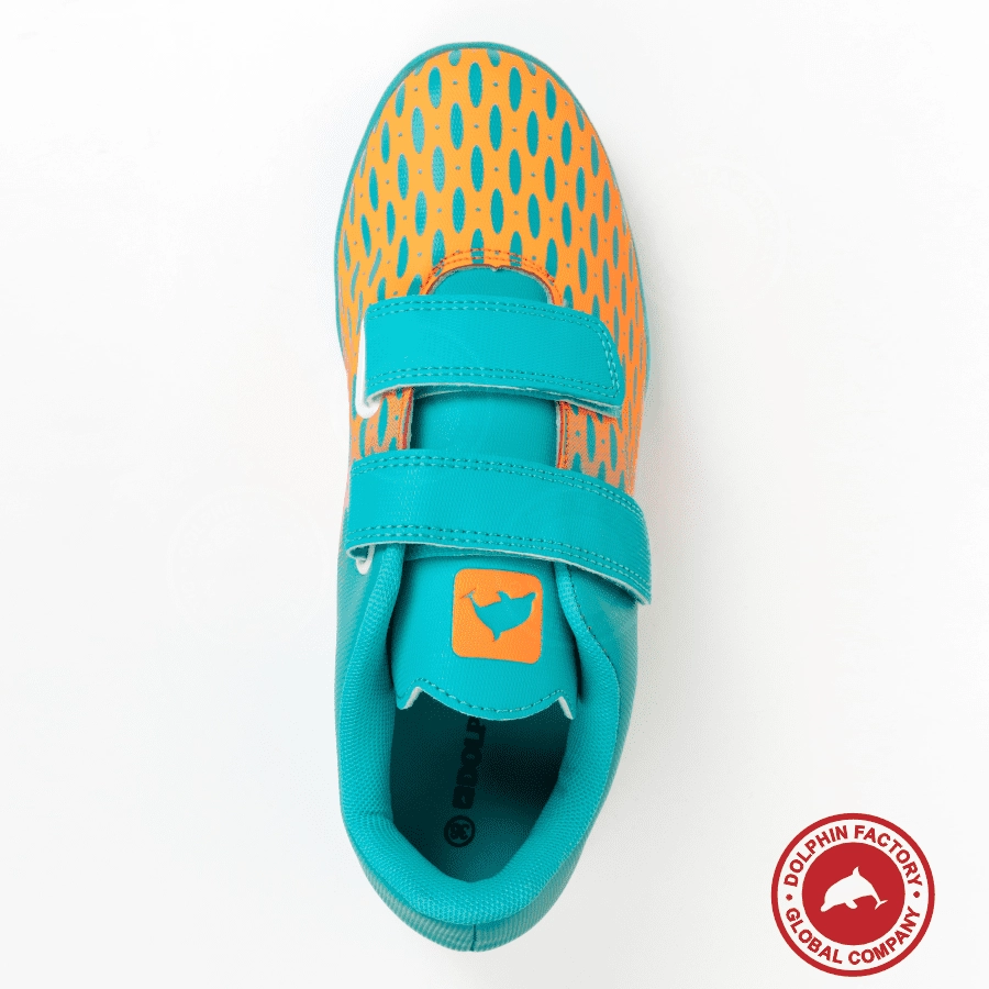 Бутсы футбольные KR-183 бирюзово-оранжевый