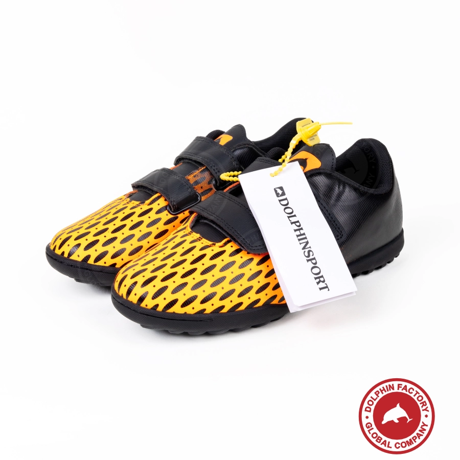 Бутсы футбольные KR-183 черно-оранжевый