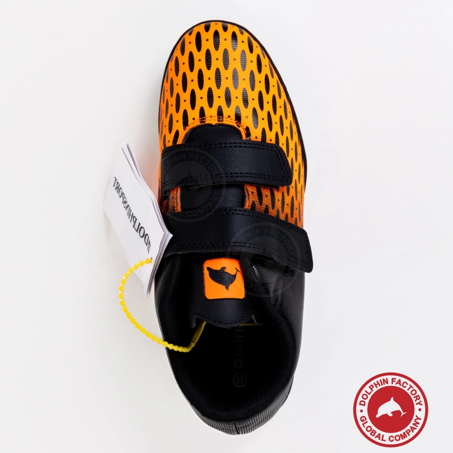 Бутсы футбольные KR-183 черно-оранжевый