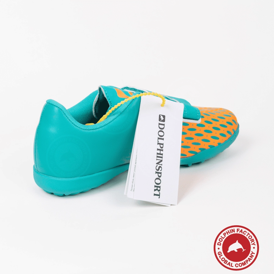 Бутсы футбольные KR-183 бирюзово-оранжевый