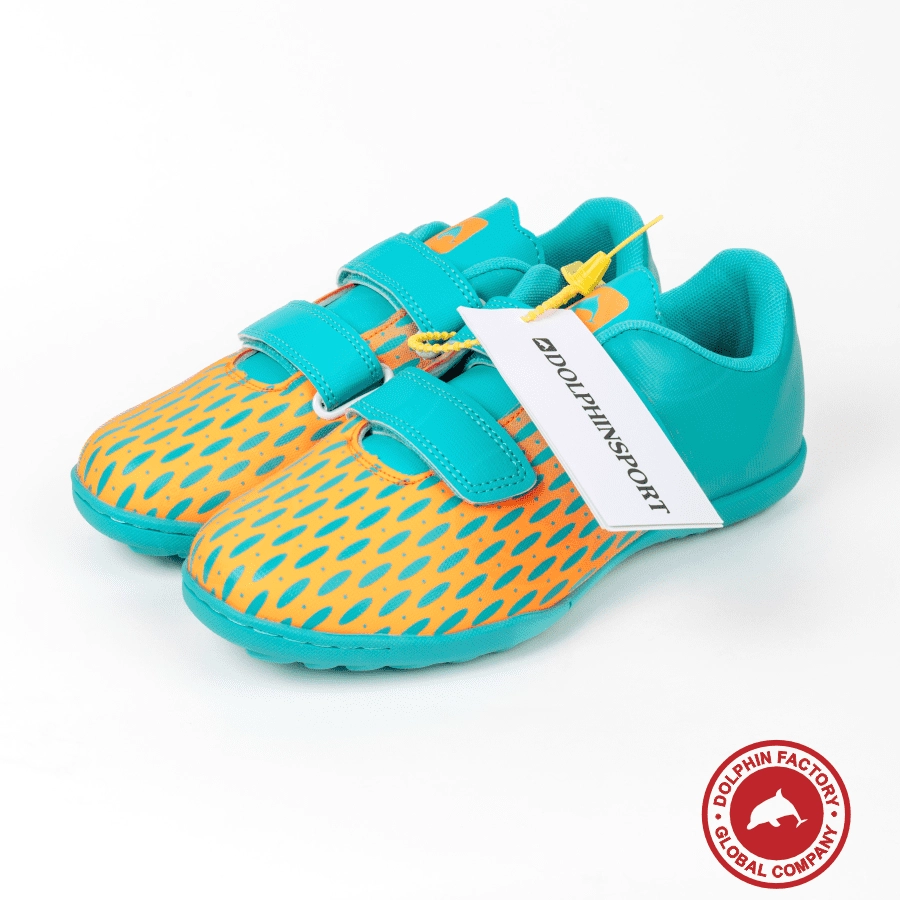 Бутсы футбольные KR-183 бирюзово-оранжевый