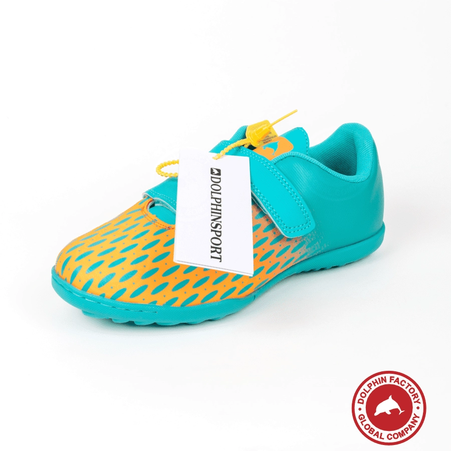 Бутсы футбольные KR-183 бирюзово-оранжевый