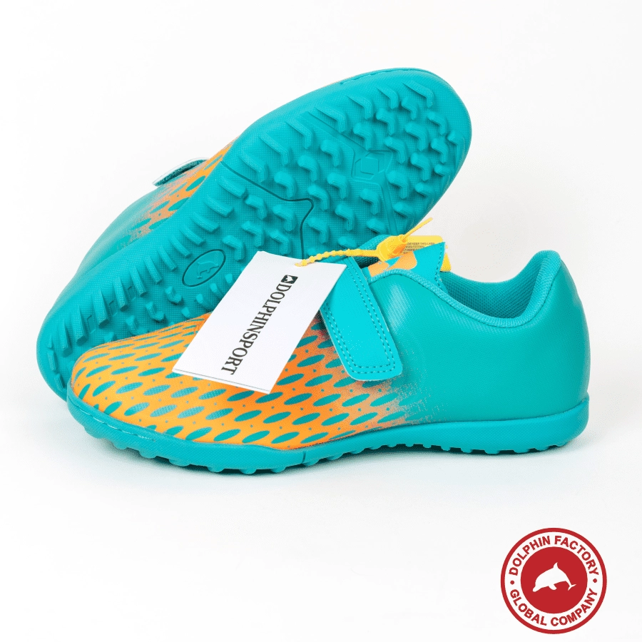 Бутсы футбольные KR-183 бирюзово-оранжевый