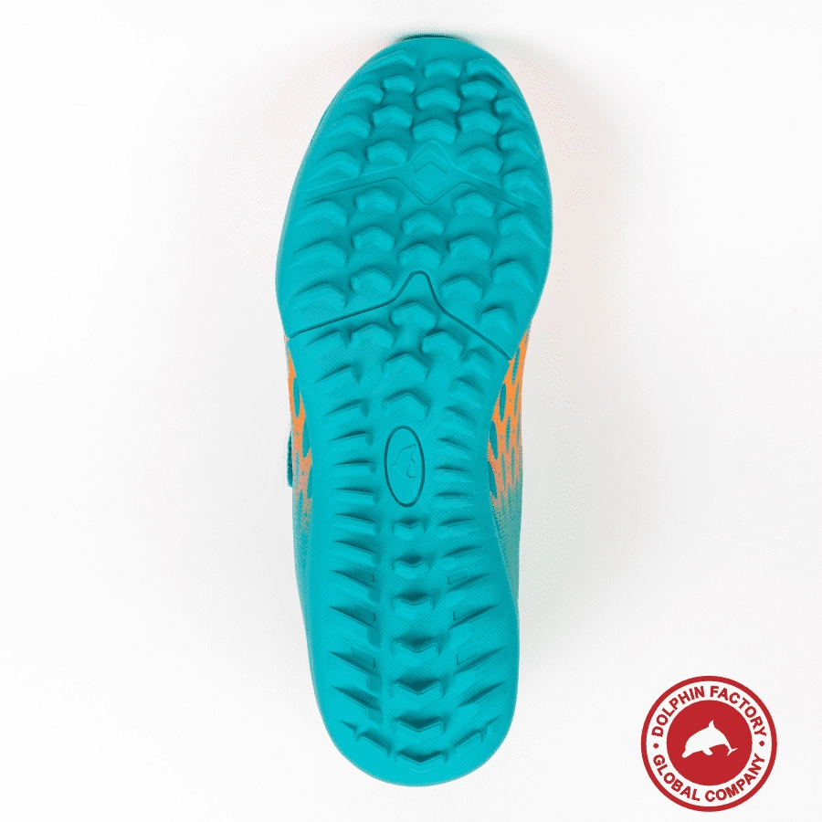 Бутсы футбольные KR-183 бирюзово-оранжевый