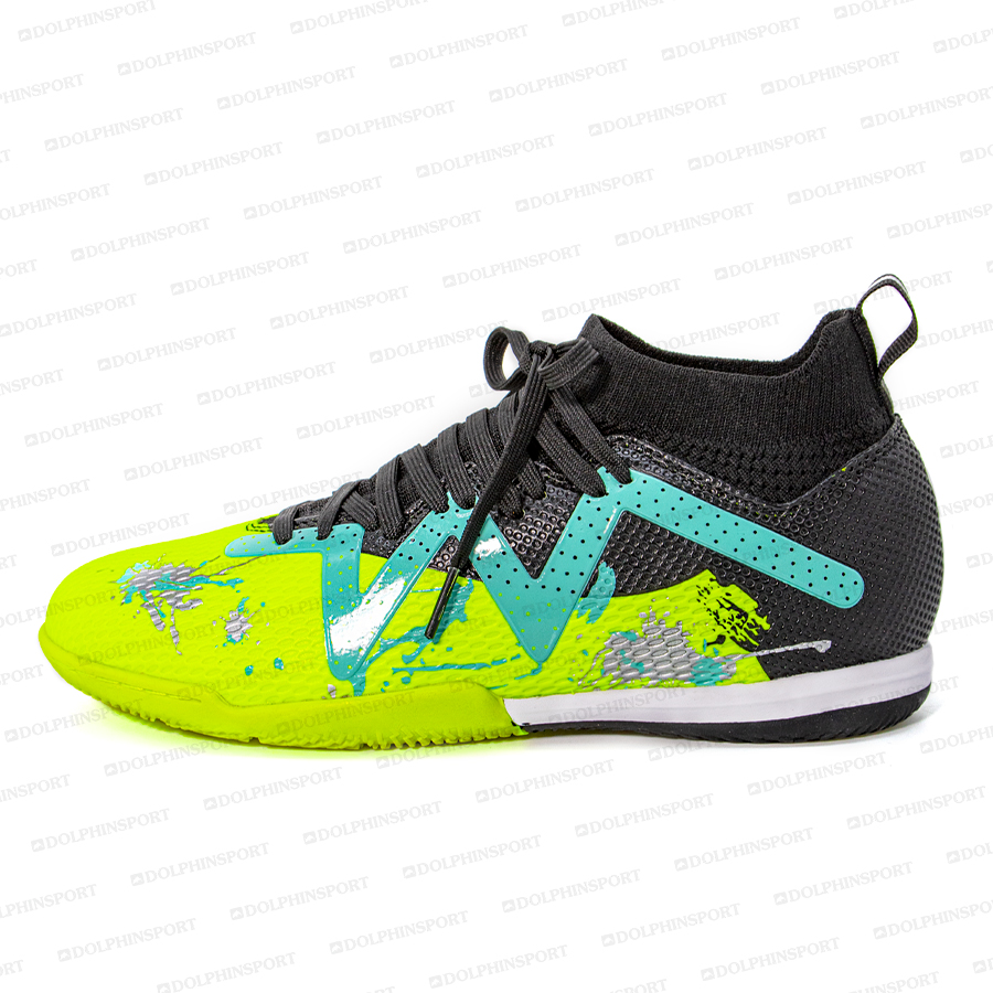 Бутсы футбольные KR-193/2 черно-салатовые