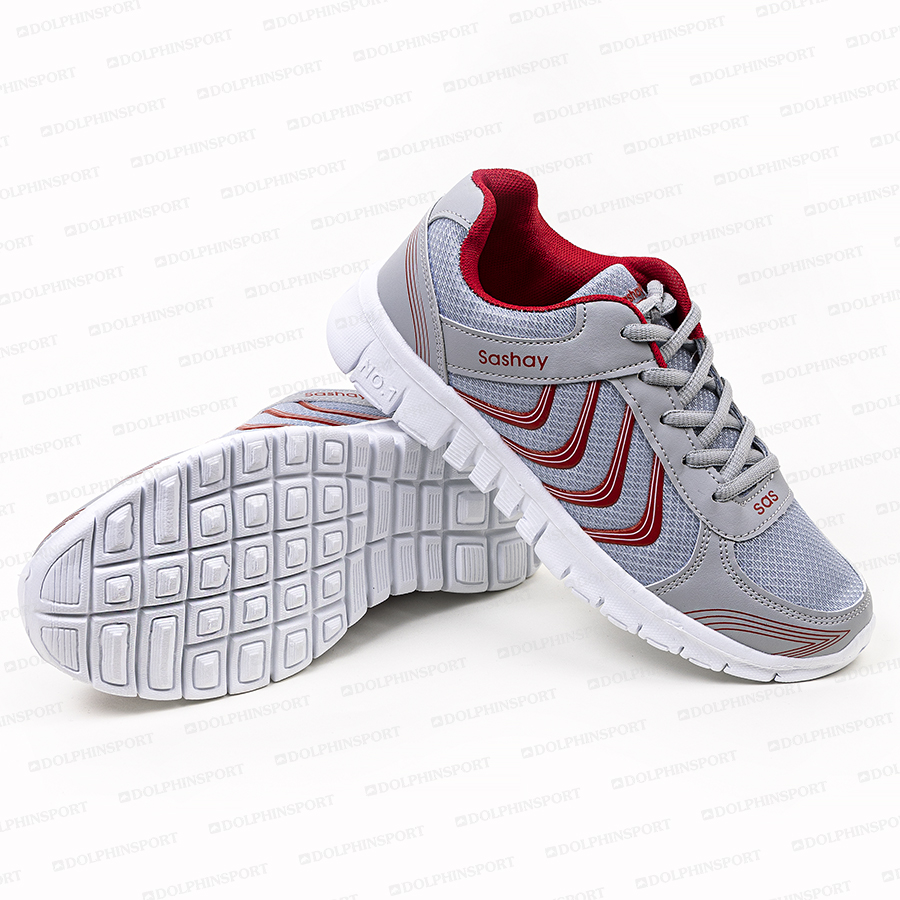 Кроссовки для бега KR-003/1 серо-красные