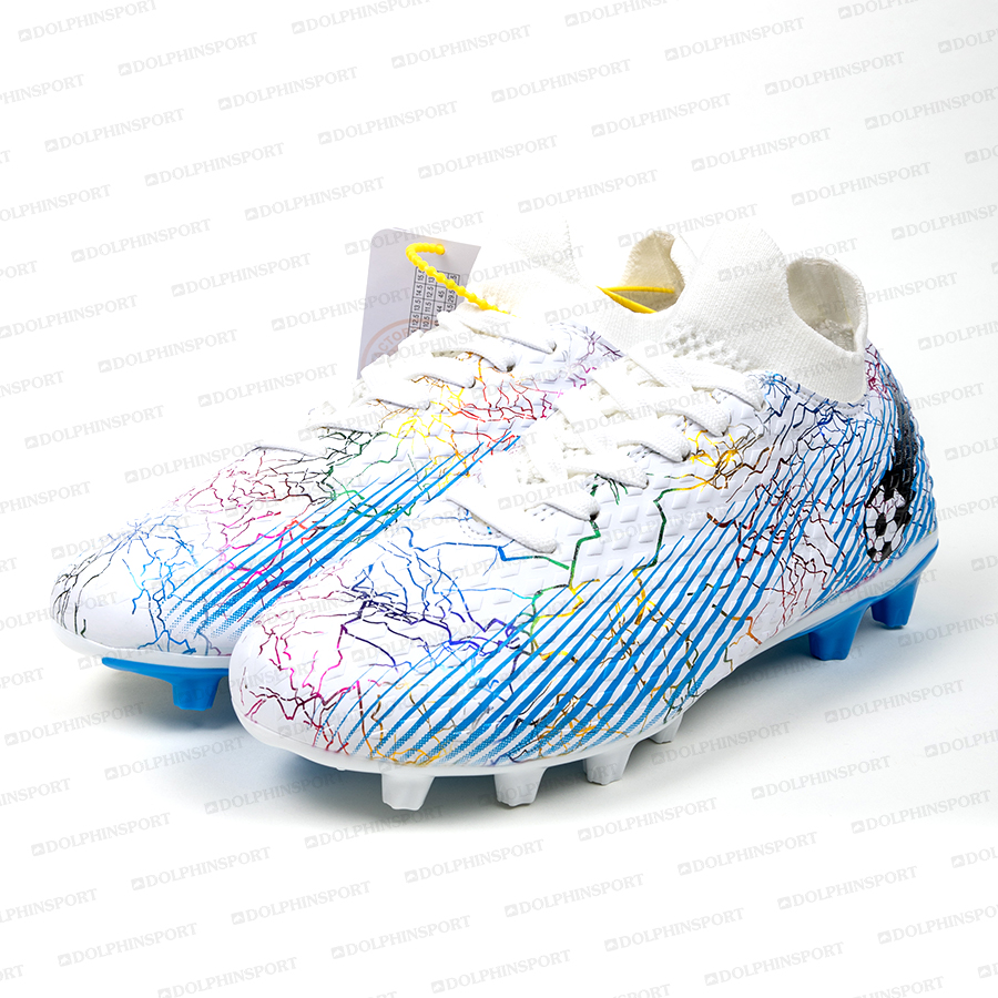 Бутсы футбольные KR-135 бело-голубые