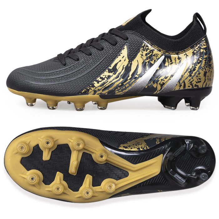 Бутсы футбольные KR-208 черно-золотистые