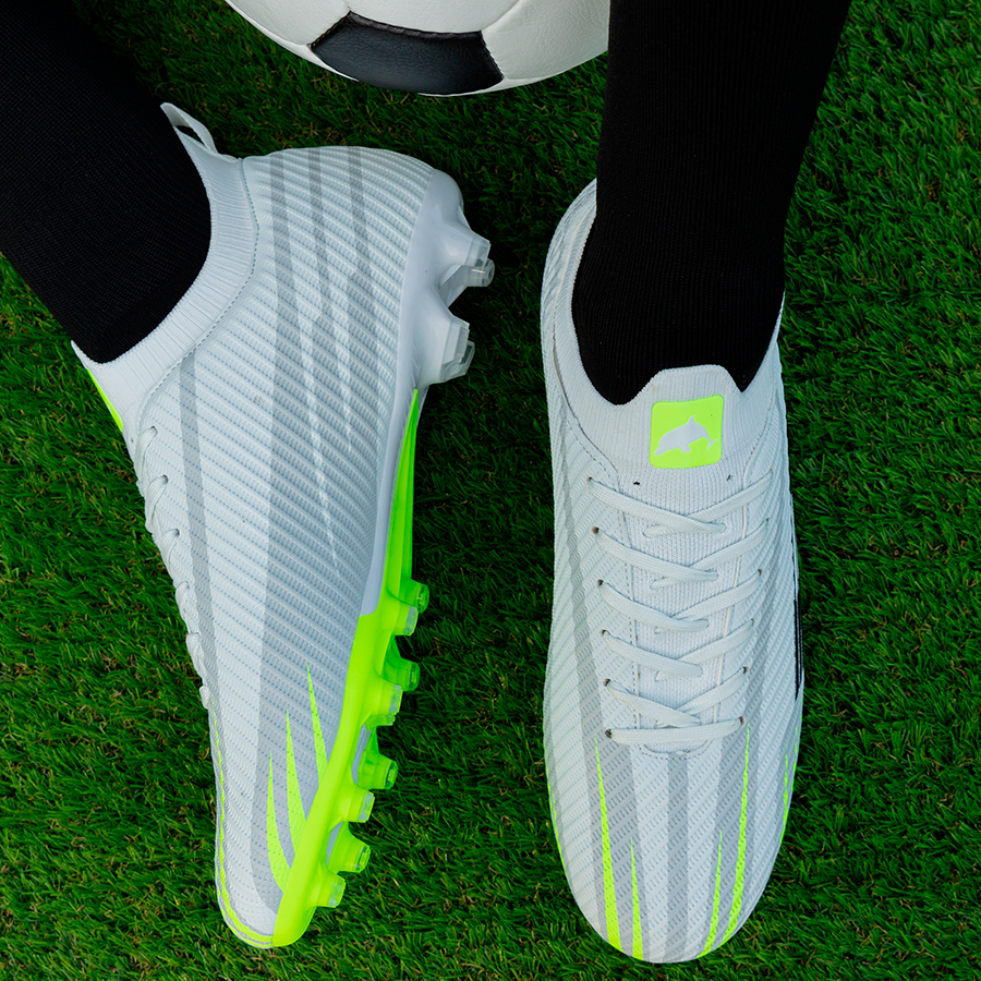 Бутсы футбольные KR-207 бело-зеленые