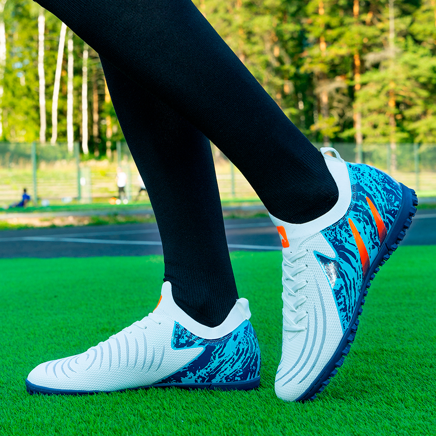 Бутсы футбольные KR-201 бело-синие