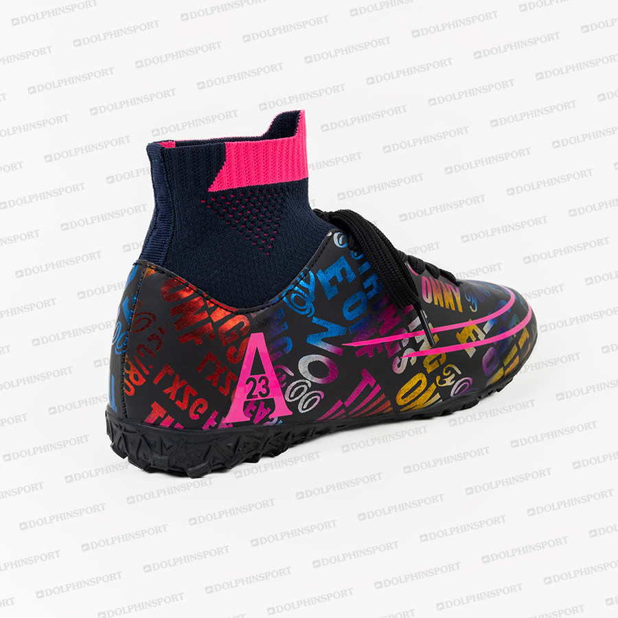 Бутсы футбольные KR-179 черно-розовый