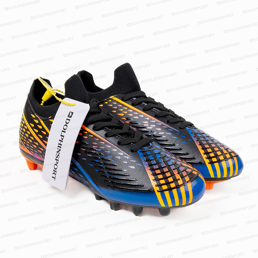 Бутсы футбольные KR-158 черно-оранжевый