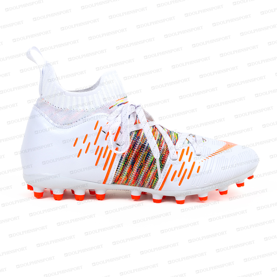 Бутсы футбольные KR-177/2 бело-оранжевый