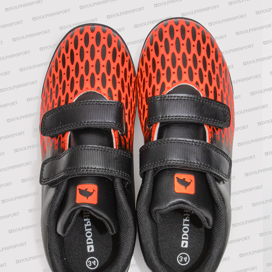 Бутсы футбольные KR-183 черно-оранжевые