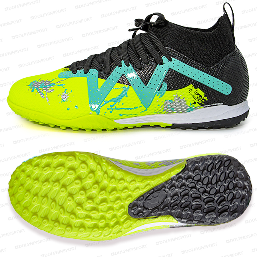 Бутсы футбольные KR-193 черно-салатовые