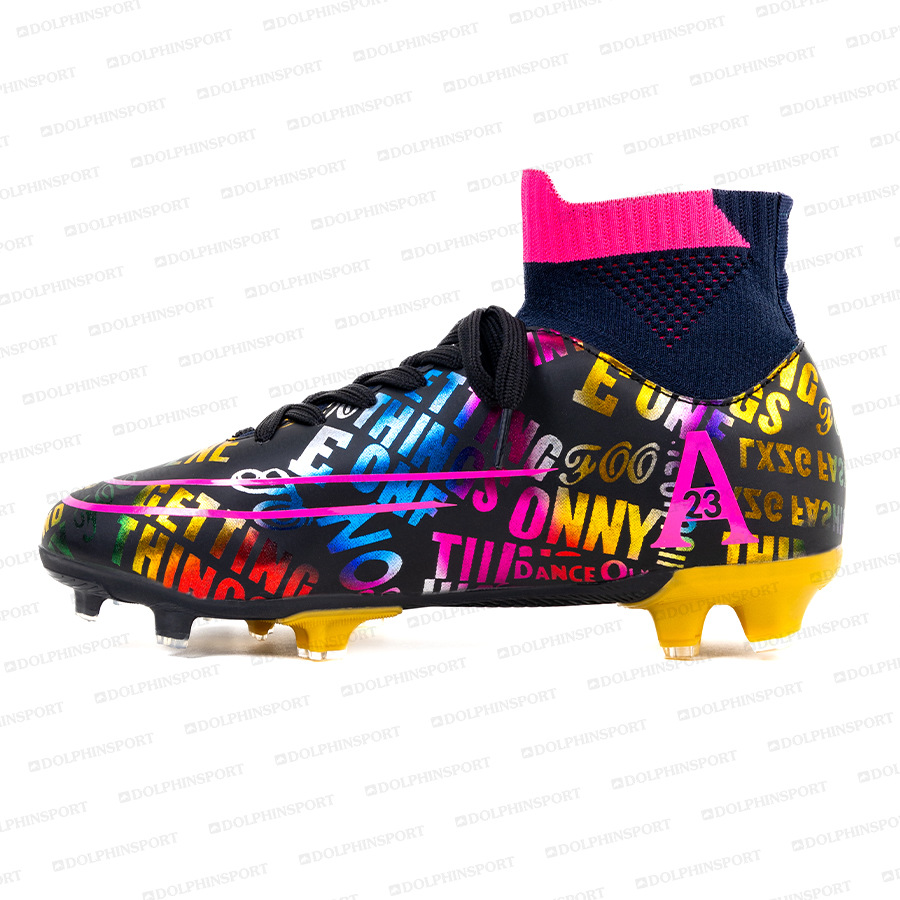 Бутсы футбольные KR-179/2 черно-розовый