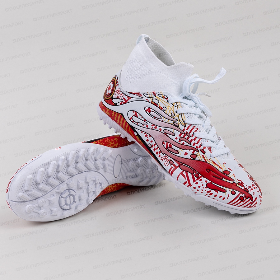 Бутсы футбольные KR-187 бело-красный