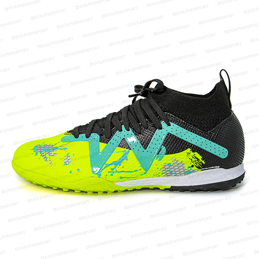 Бутсы футбольные KR-193 черно-салатовые