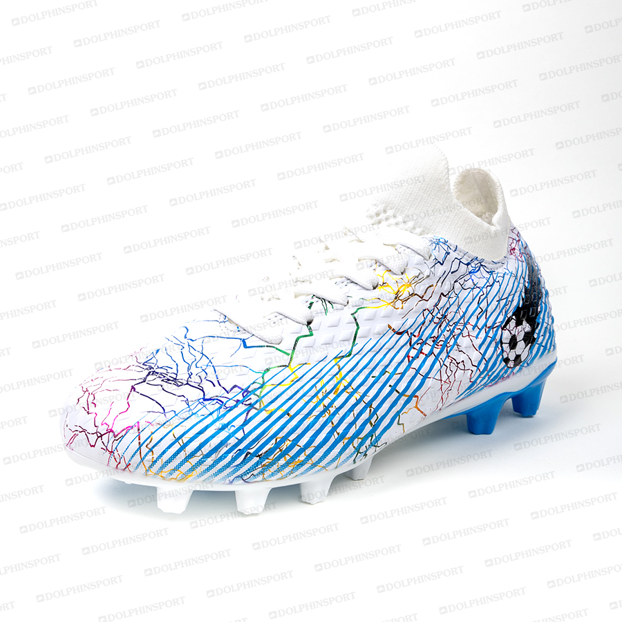 Бутсы футбольные KR-135 бело-голубые