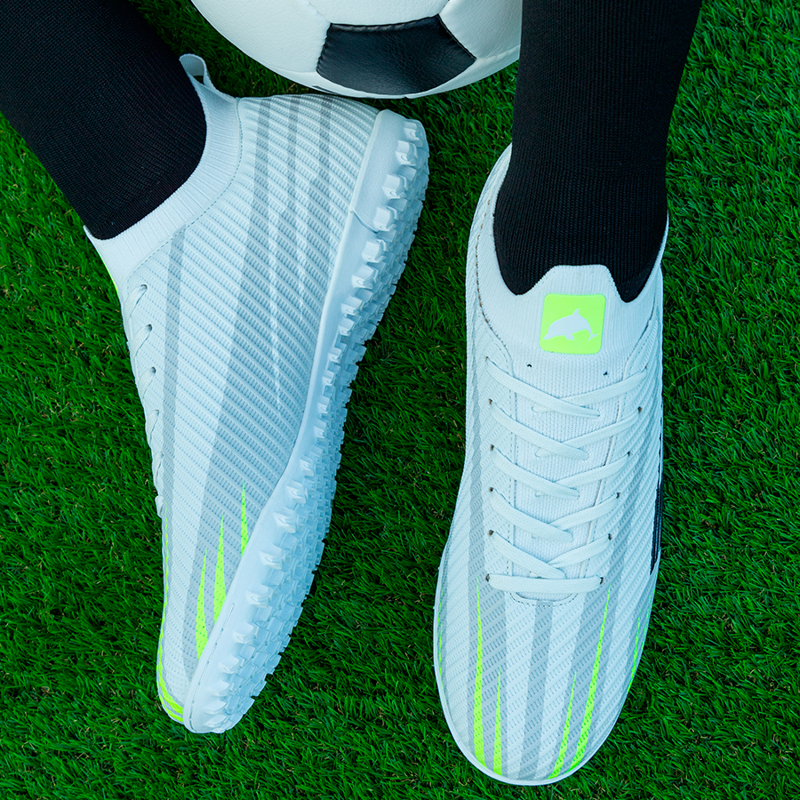 Бутсы футбольные KR-200 бело-зеленые