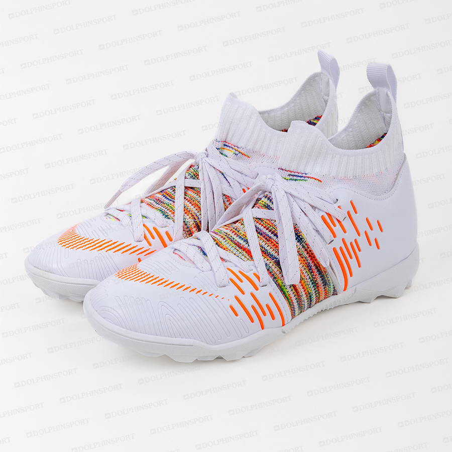 Бутсы футбольные KR-177 бело-оранжевый