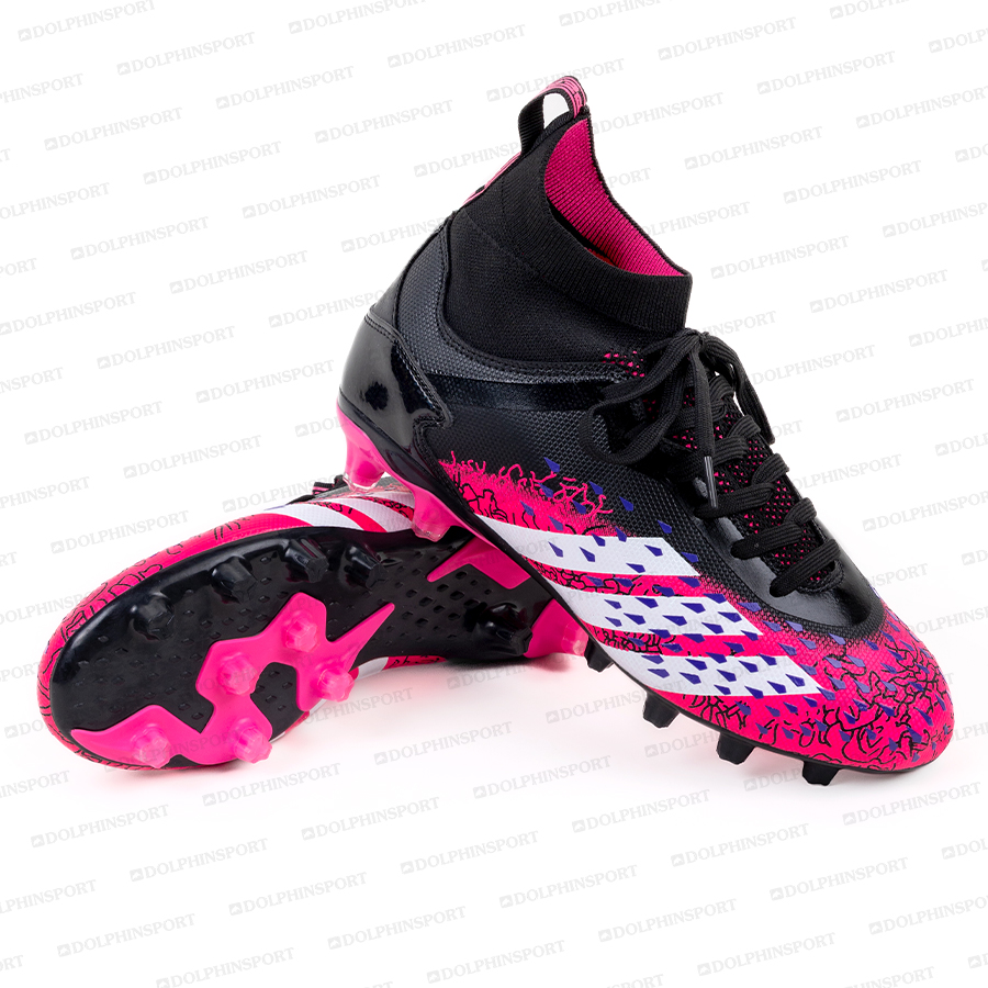 Бутсы футбольные KR-180/2 черно-розовые