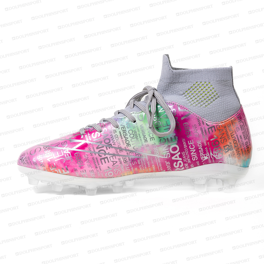 Бутсы футбольные KR-178/2 розовый-голубой