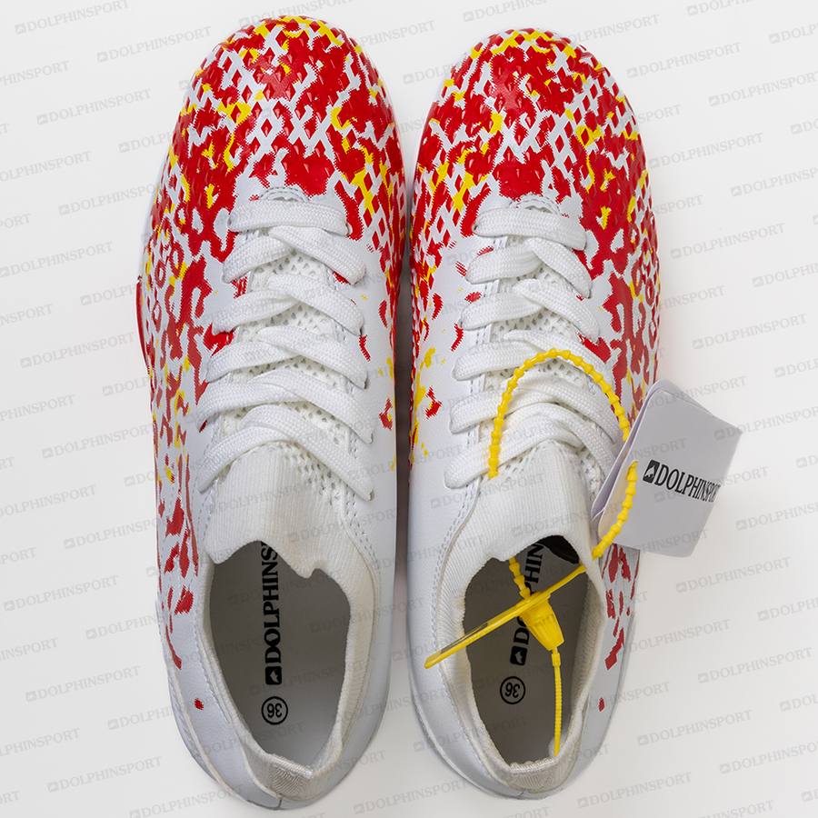 Бутсы футбольные KR-130/1 бело-красные