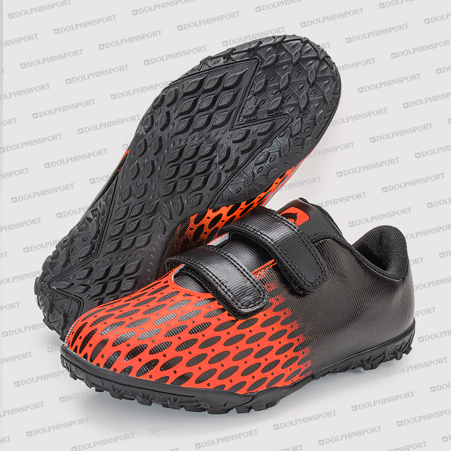 Бутсы футбольные KR-183 черно-оранжевые