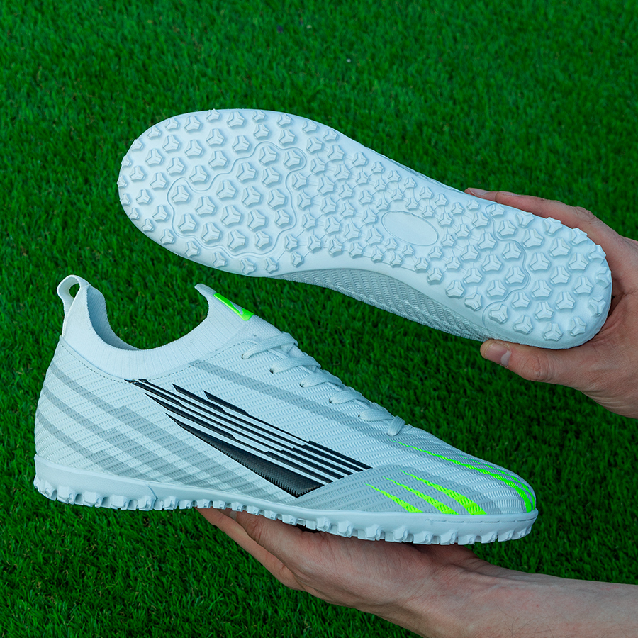 Бутсы футбольные KR-200 бело-зеленые