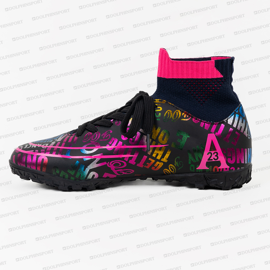 Бутсы футбольные KR-179 черно-розовый