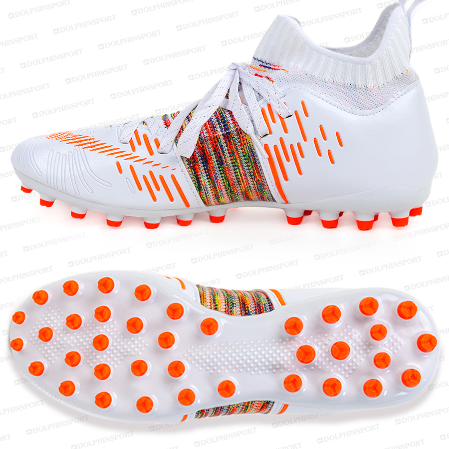 Бутсы футбольные KR-177/2 бело-оранжевый