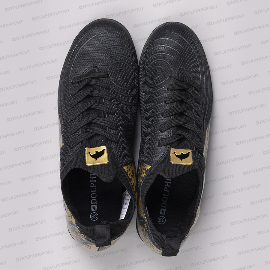 Бутсы футбольные KR-201 черно-золотистые