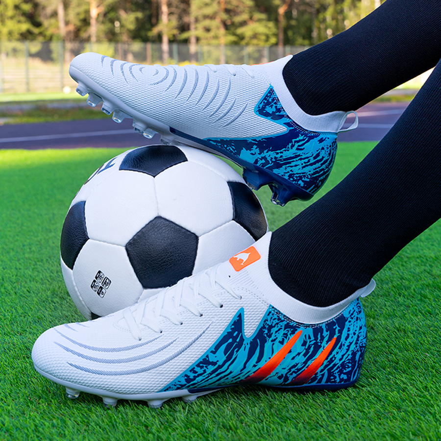 Бутсы футбольные KR-208 бело-синие