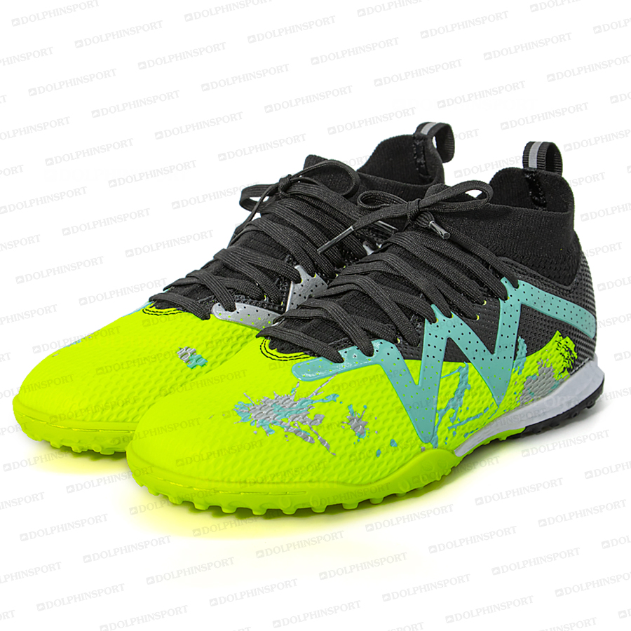 Бутсы футбольные KR-193 черно-салатовые